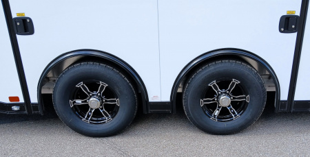 New CLEARANCE! ATC 8.5 x 24' White Car Hauler / Racing Trailer w/ Spare, Aluminum Interior, Blackout trim