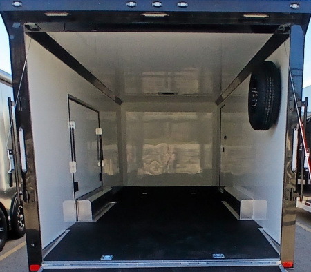 New CLEARANCE! ATC 8.5 x 24' White Car Hauler / Racing Trailer w/ Spare, Aluminum Interior, Blackout trim