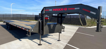 New MAXX-D YDX 102"x 34' Gooseneck Hydraulic Dove Flatbed Trailer 25,990 (GVWR) Wireless Remote, Spare