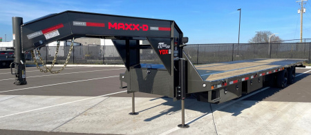 New MAXX-D YDX 102"x 34' Gooseneck Hydraulic Dove Flatbed Trailer 25,990 (GVWR) Wireless Remote, Spare