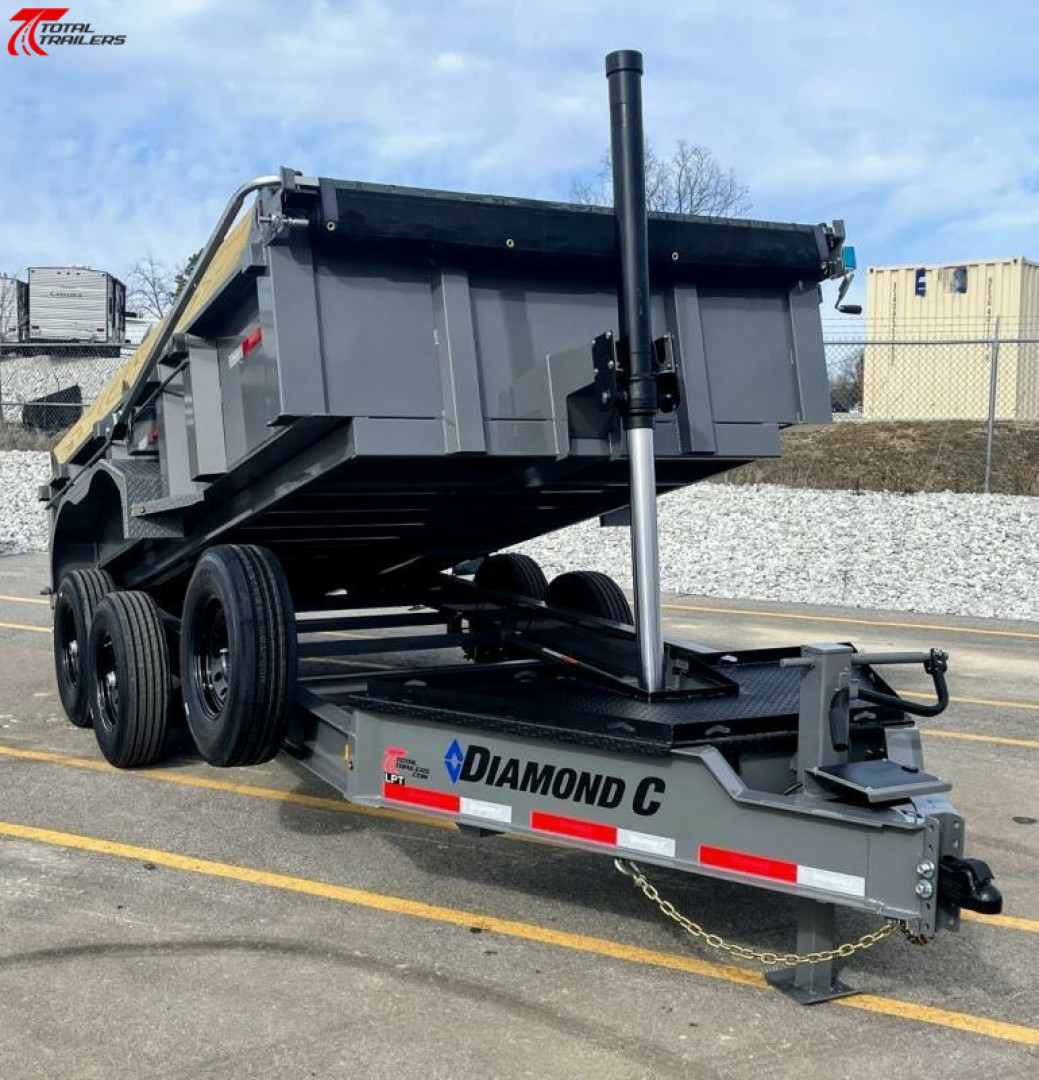New Diamond C Trailers LPT-207-14' Dump Trailer 14,900LB Drop Axles, Board Brackets