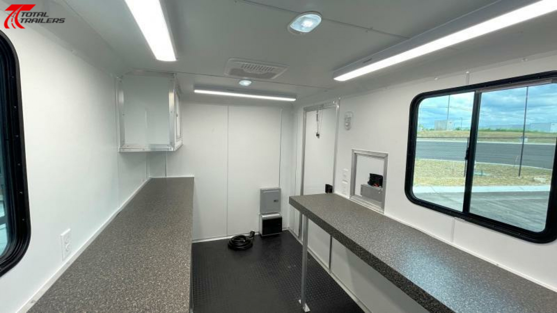 New 7x12 Fiber Optic Splicing Trailer w/ Counters, Cabinets, Scene Lights, Cable Doors