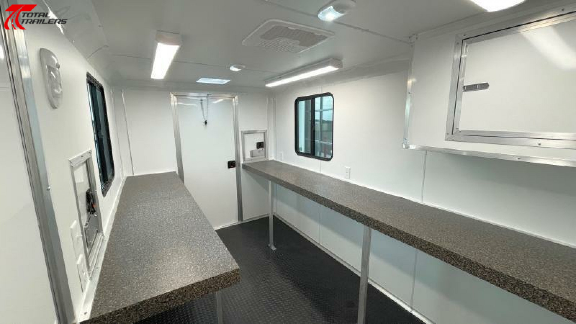 New 7x12 Fiber Optic Splicing Trailer w/ Counters, Cabinets, Scene Lights, Cable Doors