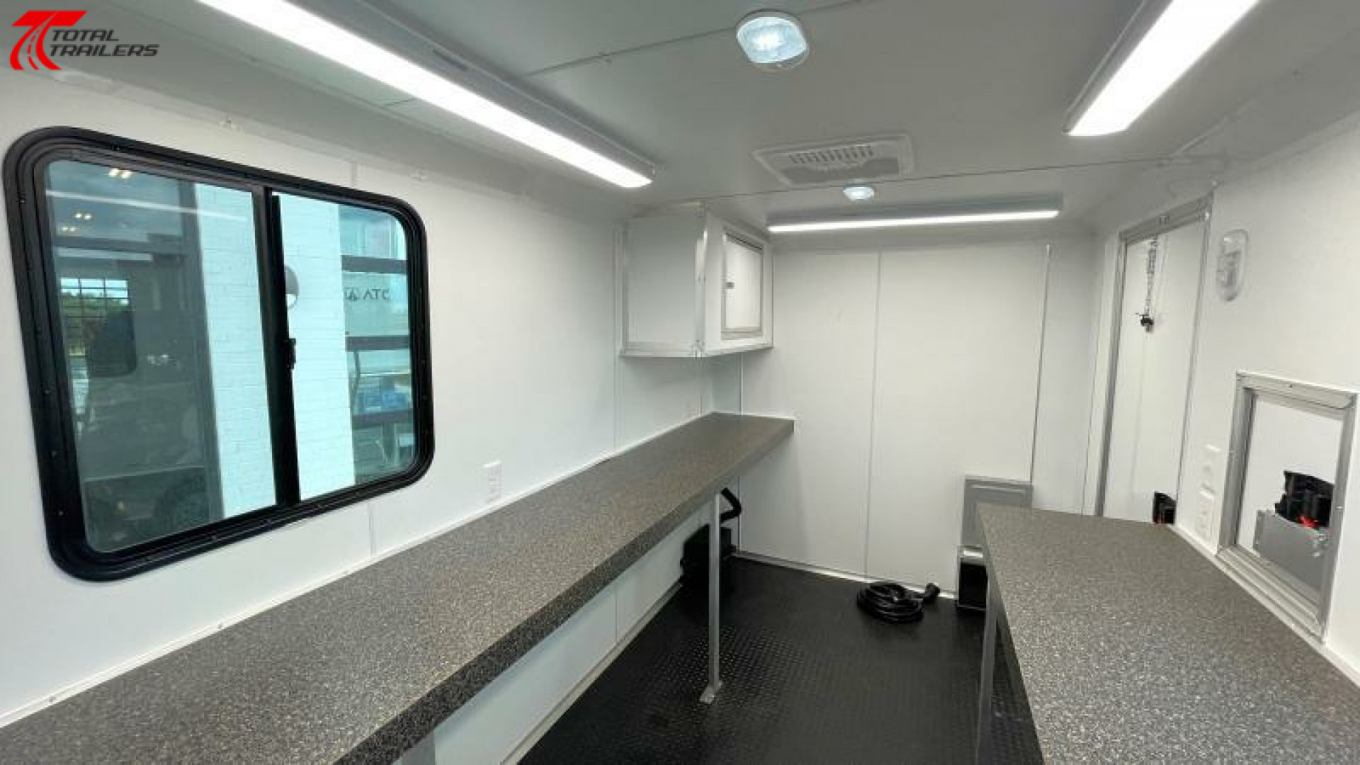 New 7x12 Fiber Optic Splicing Trailer w/ Counters, Cabinets, Scene Lights, Cable Doors