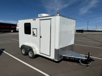 New 7x12 Fiber Optic Splicing Trailer w/ Counters, Cabinets, Scene Lights, Cable Doors
