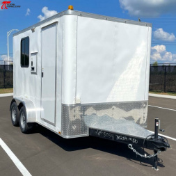 New 7x12 Fiber Optic Splicing Trailer w/ Counters, Cabinets, Scene Lights, Cable Doors