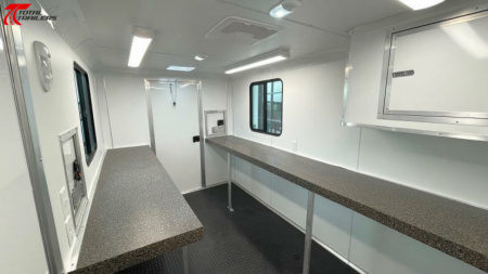 New 7x12 Fiber Optic Splicing Trailer w/ Counters, Cabinets, Scene Lights, Cable Doors