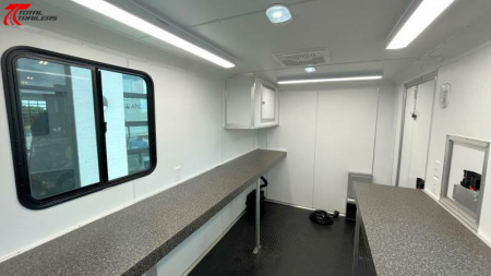 New 7x12 Fiber Optic Splicing Trailer w/ Counters, Cabinets, Scene Lights, Cable Doors