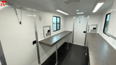 New 7x12 Fiber Optic Splicing Trailer w/ Counters, Cabinets, Scene Lights, Cable Doors