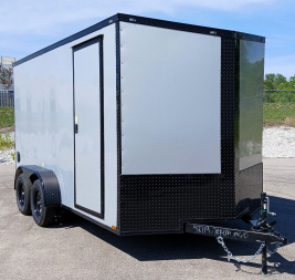 New 7 X 14 Tandem axle enclosed cargo trailer with blackout trim