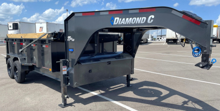 New Diamond C LPT 207 - GN 14' Dump Trailer -32" Sides, 16,000 GVWR, 17.5 Tires, Straight Axles