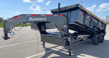 New Diamond C LPT 207 - GN 14' Dump Trailer -32" Sides, 16,000 GVWR, 17.5 Tires, Straight Axles