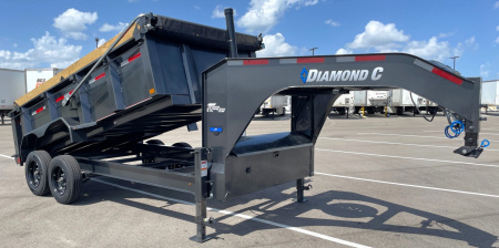 New Diamond C LPT 207 - GN 14' Dump Trailer -32" Sides, 16,000 GVWR, 17.5 Tires, Straight Axles