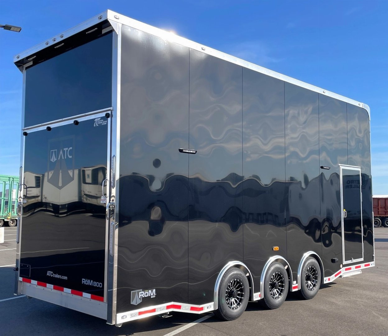 New 24' ATC RoM 800 Stacker Car Hauler Trailer - Black w/ Premium Escape Door