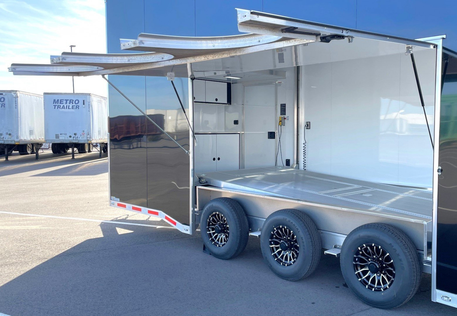 New 24' ATC RoM 800 Stacker Car Hauler Trailer - Black w/ Premium Escape Door