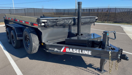 New Diamond C Baseline 82" x 14' 16,000 LB Telescopic Dump Trailer 24" Sides w/ Board Brackets, 14ply tires, Spare, Solar