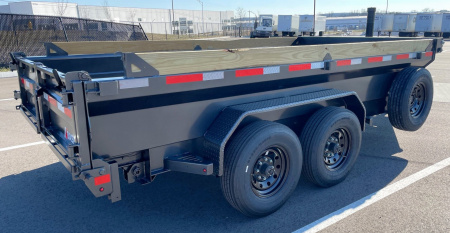 New Diamond C Baseline 82" x 14' 16,000 LB Telescopic Dump Trailer 24" Sides w/ Board Brackets, 14ply tires, Spare, Solar