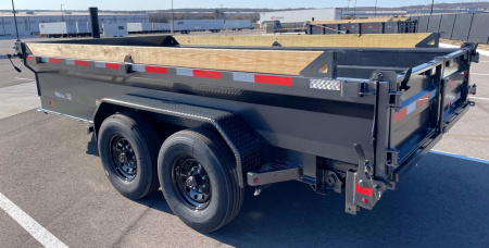 New Diamond C Baseline 82" x 14' 16,000 LB Telescopic Dump Trailer 24" Sides w/ Board Brackets, 14ply tires, Spare, Solar