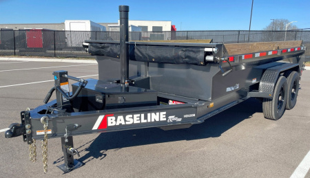 New Diamond C Baseline 82" x 14' 16,000 LB Telescopic Dump Trailer 24" Sides w/ Board Brackets, 14ply tires, Spare, Solar