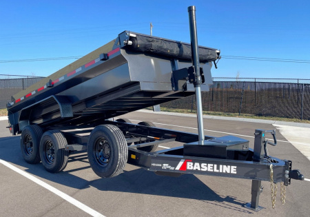 New Diamond C Baseline 82" x 14' 16,000 LB Telescopic Dump Trailer 24" Sides w/ Board Brackets, 14ply tires, Spare, Solar