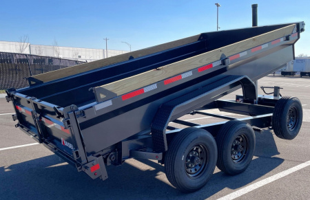 New Diamond C Baseline 82" x 14' 16,000 LB Telescopic Dump Trailer 24" Sides w/ Board Brackets, 14ply tires, Spare, Solar