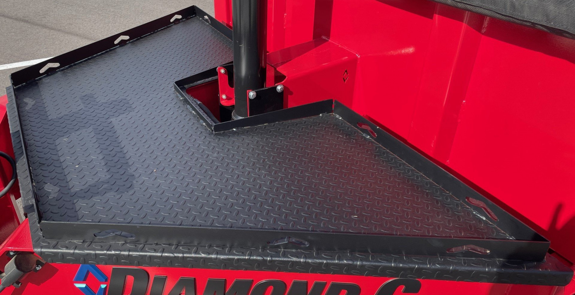 New 2025 Diamond C LPT-207 14' Red Dump Trailer -14900 GWVR, Spare, Solar Charger