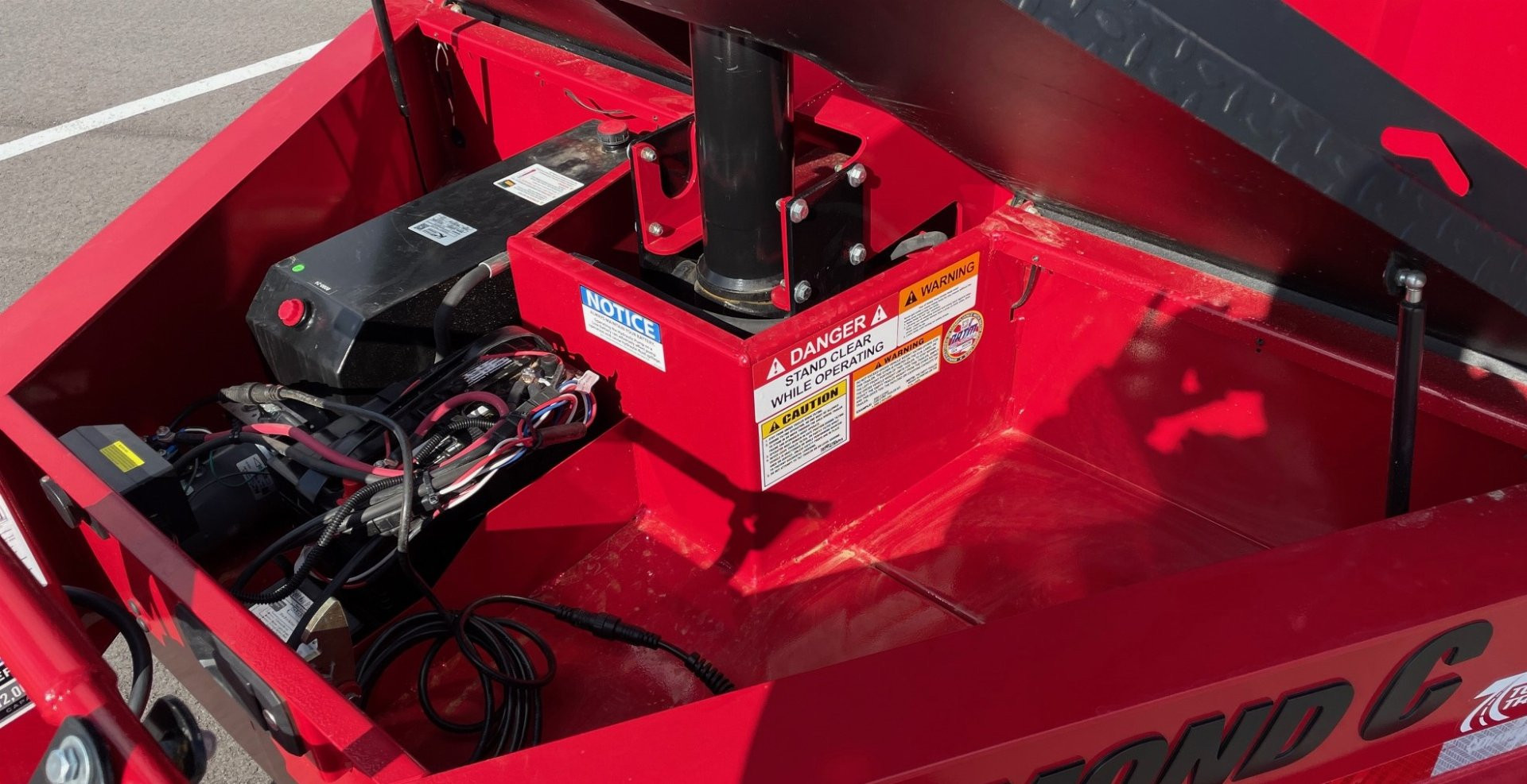 New 2025 Diamond C LPT-207 14' Red Dump Trailer -14900 GWVR, Spare, Solar Charger