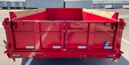 New 2025 Diamond C LPT-207 14' Red Dump Trailer -14900 GWVR, Spare, Solar Charger