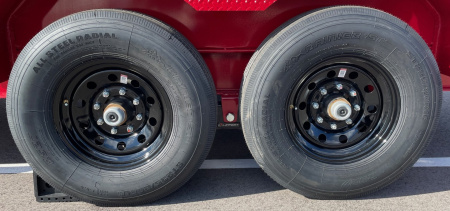 New 2025 Diamond C LPT-207 14' Red Dump Trailer -14900 GWVR, Spare, Solar Charger