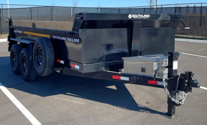 New 2025 Southland 7x14 Dump Trailer 24" Sides-Spare, Solar Charger, 17421 GVWR