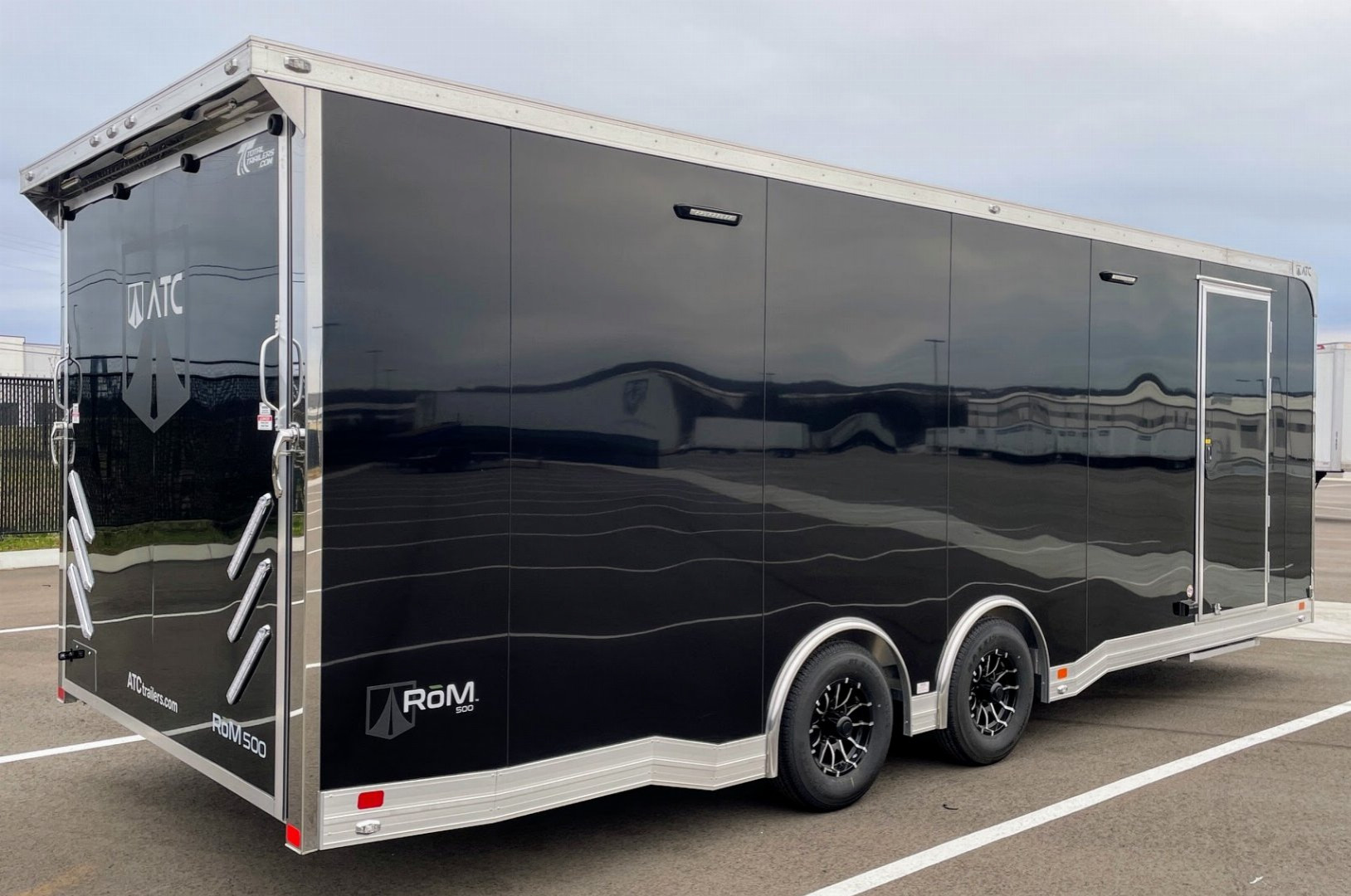 New 2025 ATC Rom 500 8.5' x 24' Aluminum Enclosed Car / Racing Trailer--AC, Spare, 50 Amp