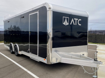 New 2025 ATC Rom 500 8.5' x 24' Aluminum Enclosed Car / Racing Trailer--AC, Spare, 50 Amp