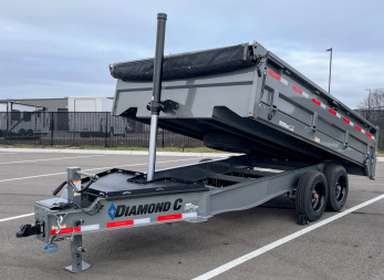 New Diamond C DOD 14' Deck Over Dump Trailer 18,000LB, Spare, 7ga Floor