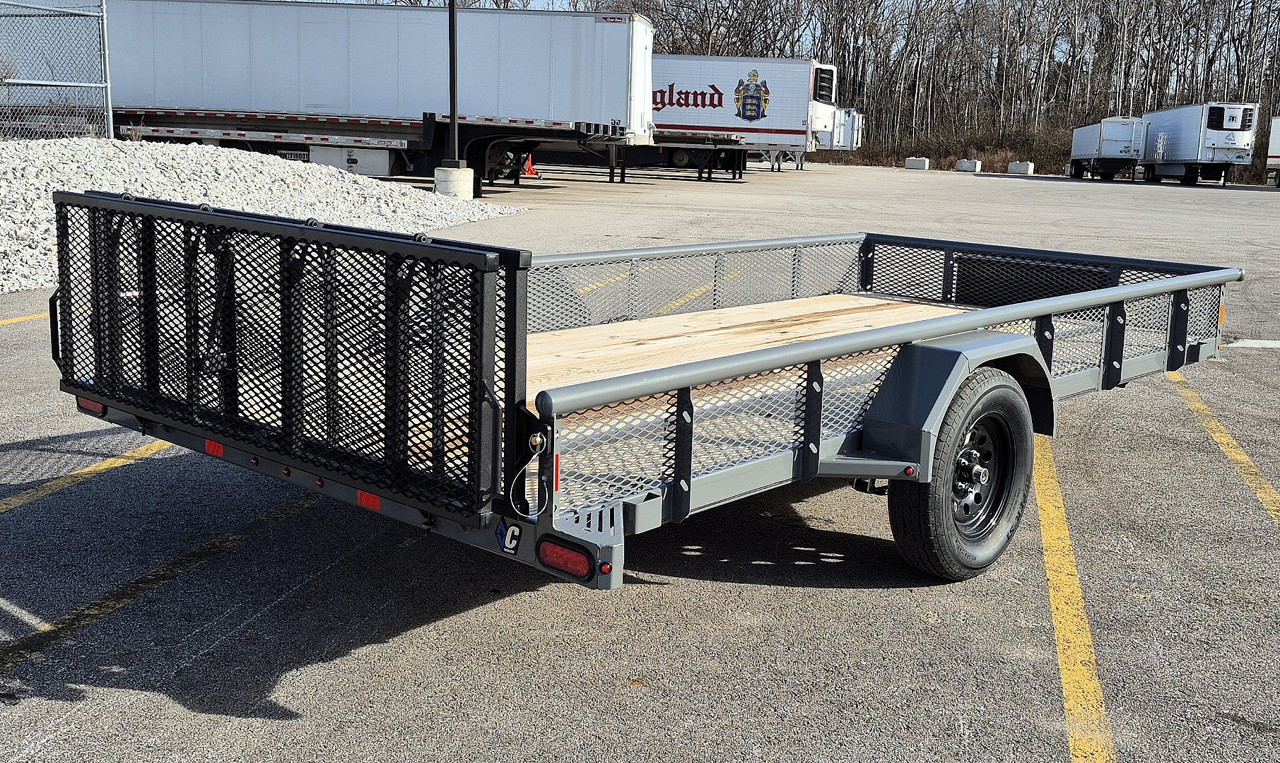 New Diamond C PSA 14' x 77" Premium Utility Trailer, Tool Box, Spare, Bi-Fold Gate