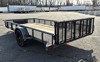New Diamond C PSA 14' x 77" Premium Utility Trailer, Tool Box, Spare, Bi-Fold Gate