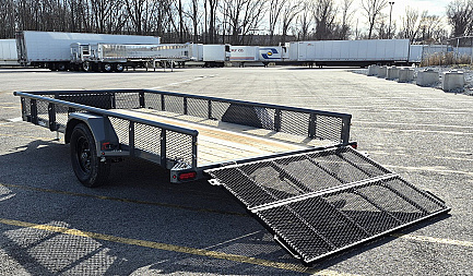 New Diamond C PSA 14' x 77" Premium Utility Trailer, Tool Box, Spare, Bi-Fold Gate