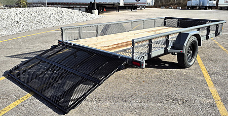 New Diamond C PSA 14' x 77" Premium Utility Trailer, Tool Box, Spare, Bi-Fold Gate