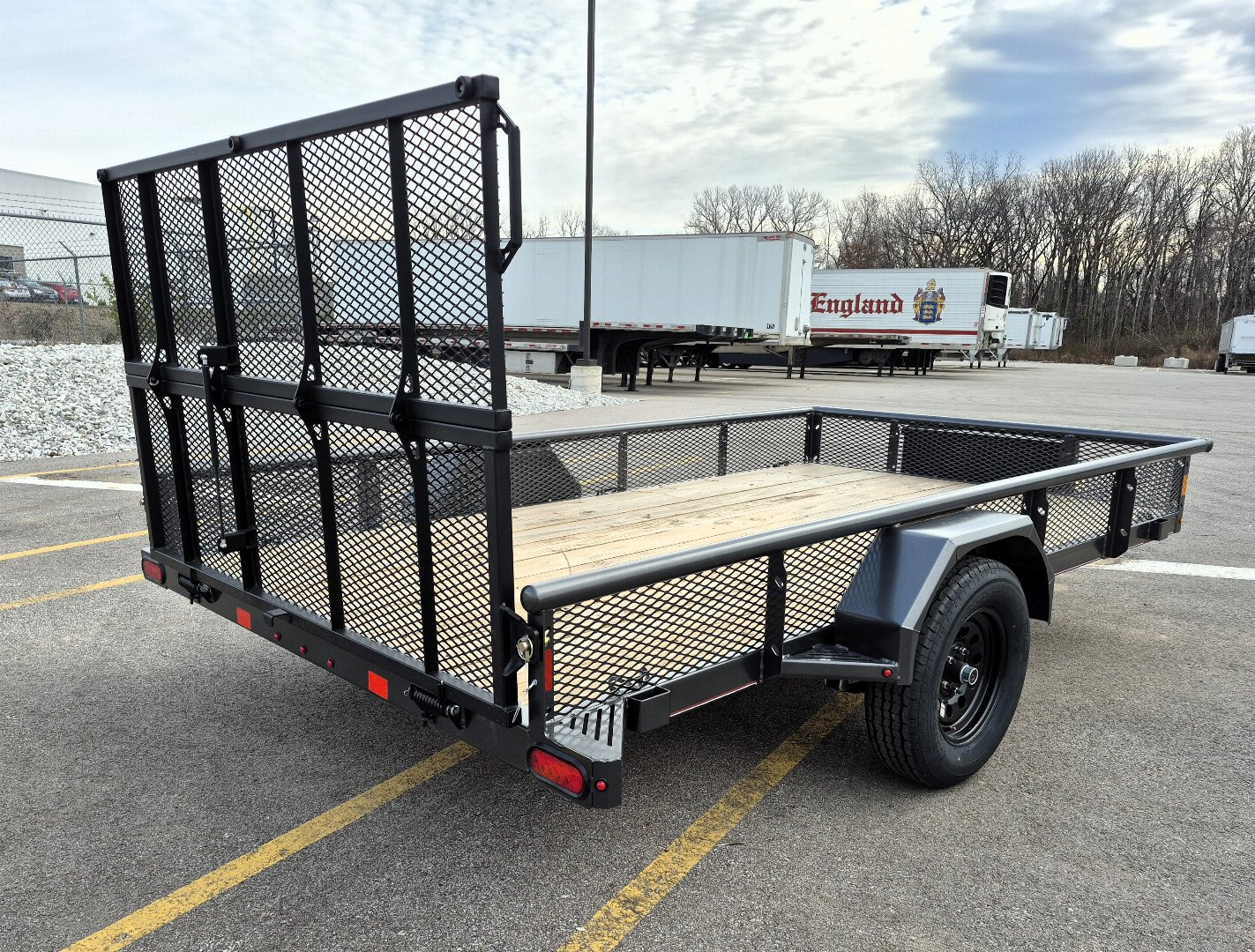 New Diamond C PSA 12' x 77" Premium Utility Trailer, Tool Box, Spare, Bi-Fold Gate