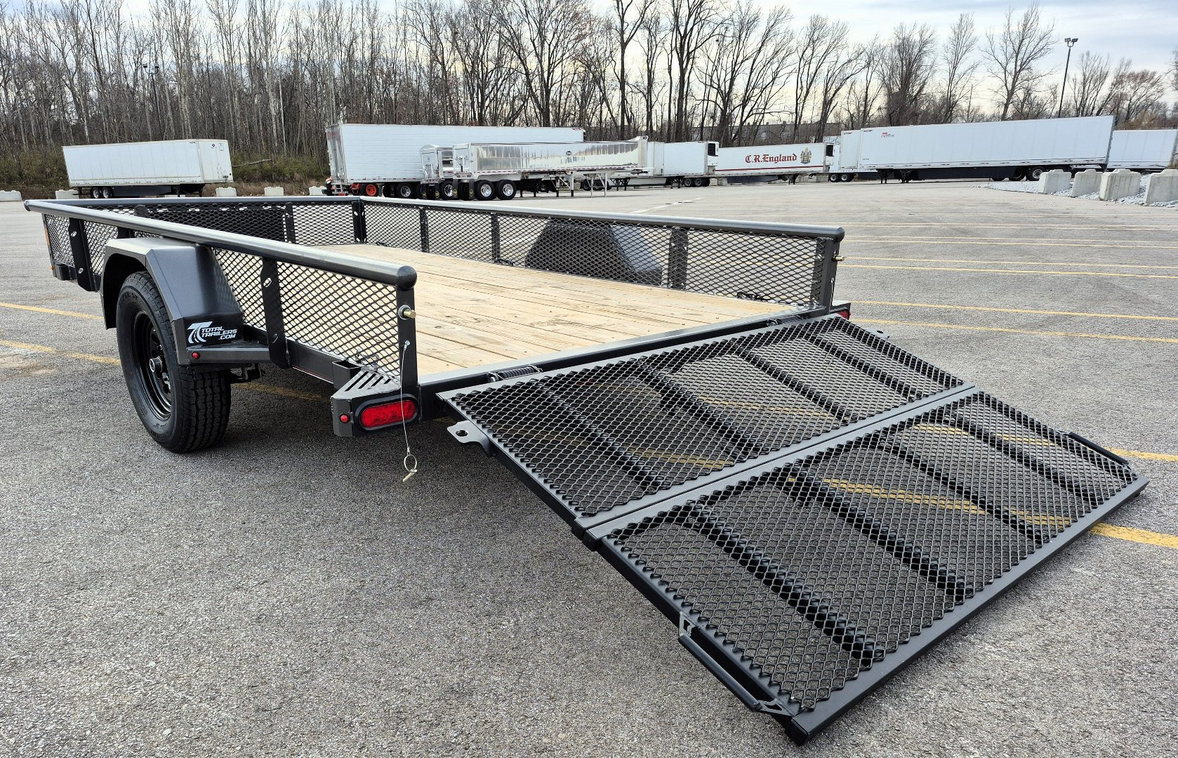 New Diamond C PSA 12' x 77" Premium Utility Trailer, Tool Box, Spare, Bi-Fold Gate
