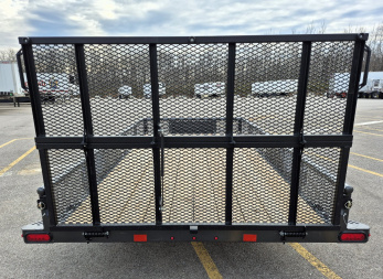 New Diamond C PSA 12' x 77" Premium Utility Trailer, Tool Box, Spare, Bi-Fold Gate