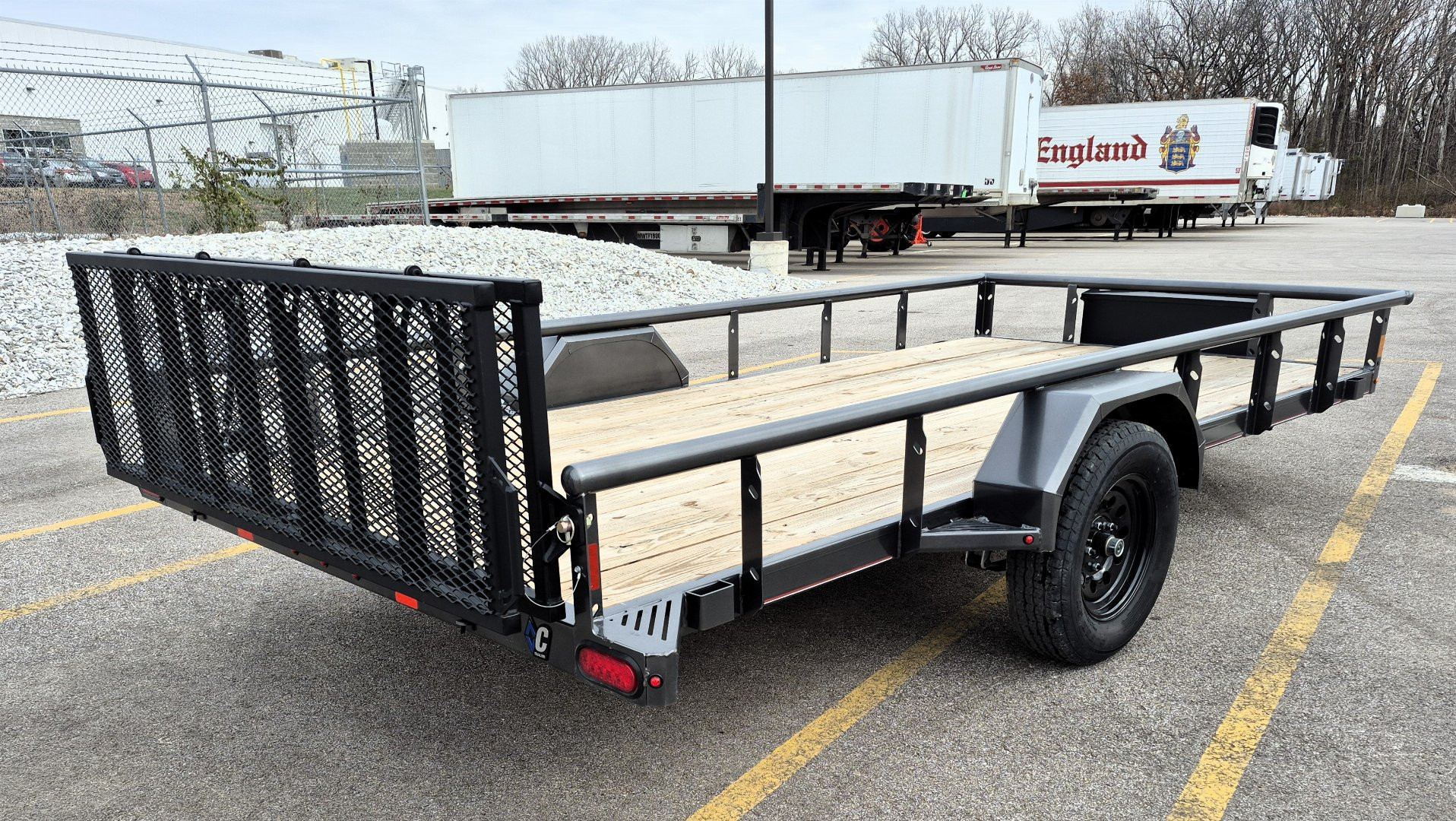 New Diamond C PSA 14' x 77" Premium Utility Trailer, Tool Box, Spare, Bi-Fold Gate