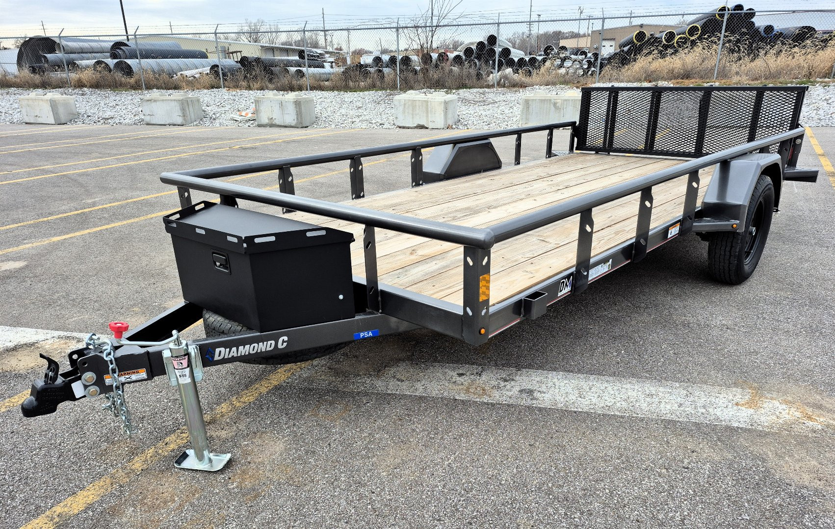 New Diamond C PSA 14' x 77" Premium Utility Trailer, Tool Box, Spare, Bi-Fold Gate