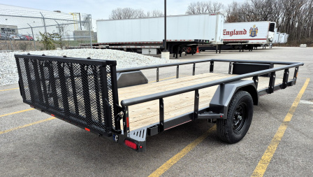 New Diamond C PSA 14' x 77" Premium Utility Trailer, Tool Box, Spare, Bi-Fold Gate
