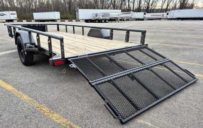 New Diamond C PSA 14' x 77" Premium Utility Trailer, Tool Box, Spare, Bi-Fold Gate