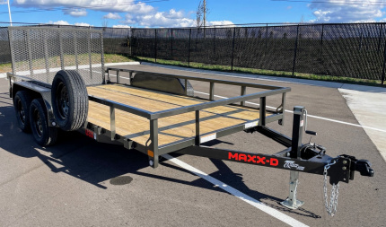 New MAXX- D U3X 83"x 16' Tandem Axle Utility Trailer 7000 GVWR Gray w/ Spare
