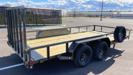 New MAXX- D U3X 83"x 16' Tandem Axle Utility Trailer 7000 GVWR Gray w/ Spare