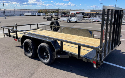 New MAXX- D U3X 83"x 16' Tandem Axle Utility Trailer 7000 GVWR Gray w/ Spare