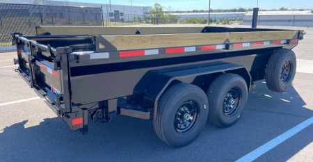 New Diamond C Baseline 14' 14,000LB Telescopic Dump Trailer, 14 Ply Tires, Spare Tires