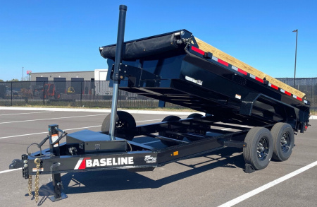 New Diamond C Baseline 14' 14,000LB Telescopic Dump Trailer, 14 Ply Tires, Spare Tires