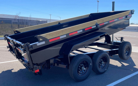 New Diamond C Baseline 14' 14,000LB Telescopic Dump Trailer, 14 Ply Tires, Spare Tires